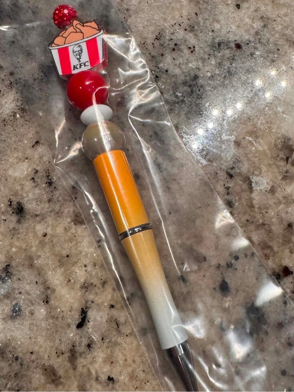 KFC Branded Yellow Gradient Beaded Ballpoint Pen